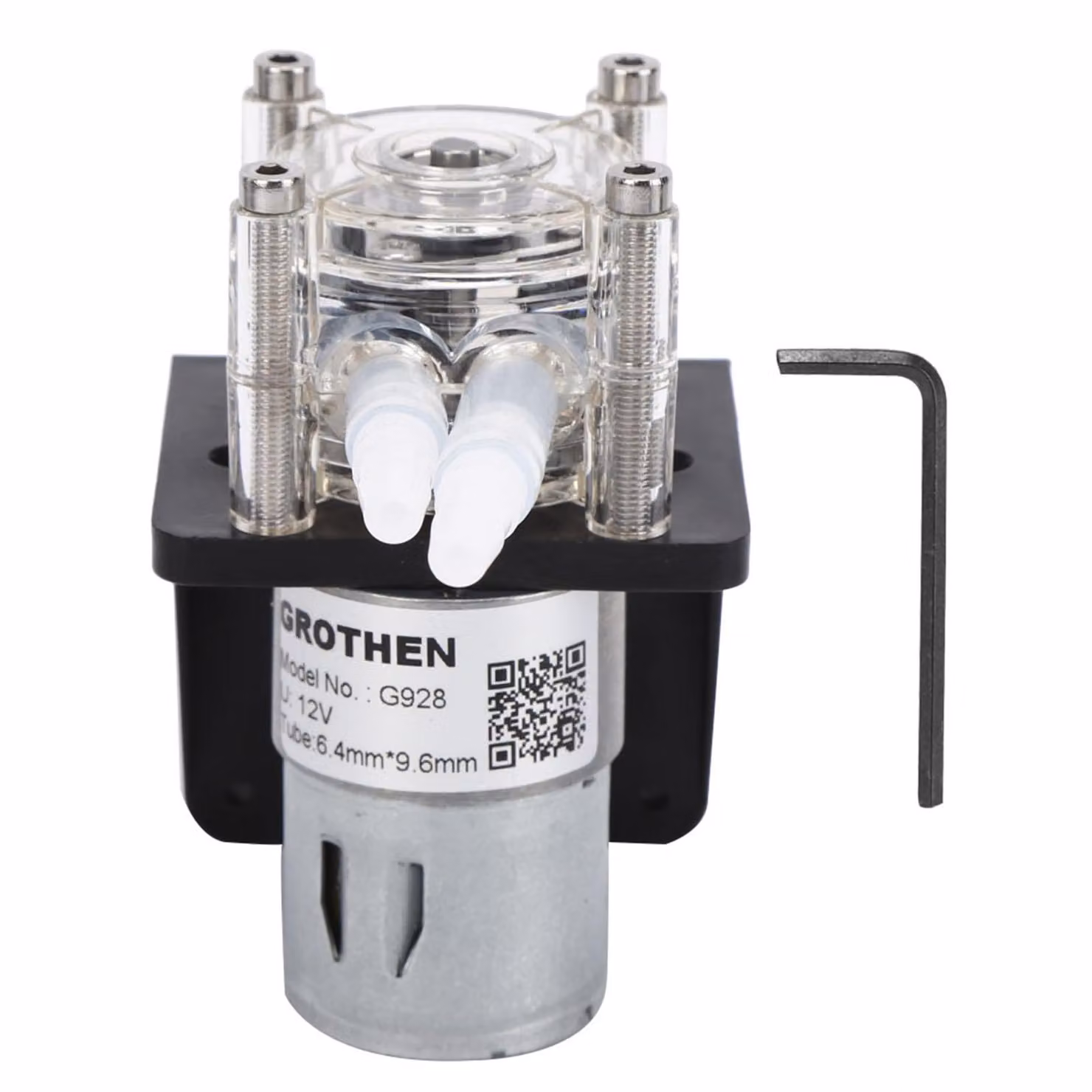 Pompa peristaltica di alta qualità con portata elevata, resistente alla corrosione, con testa in PC trasparente, 500 ml/min, 12 V