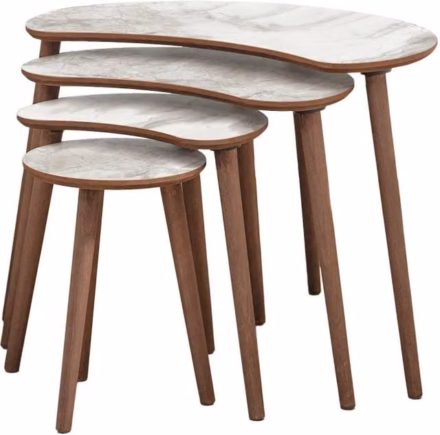 Tavolo estraibile (4 pezzi) in legno "Moon" 40 x 75 x 55 cm - Bianco