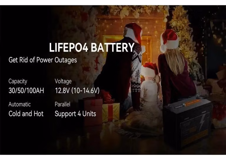 Batteria al litio ferro fosfato da 12,8V e 100Ah - Sistema di accumulo solare e power station con BMS integrato, ideale per camper