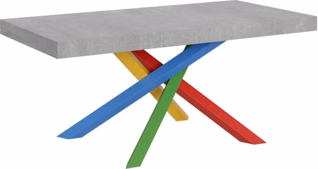 Tavolo Allungabile Volantis GIORDANOSHOP in Cemento Grigio con Telaio a X L/P/H: 200-304 x 90 x 77 cm – 1