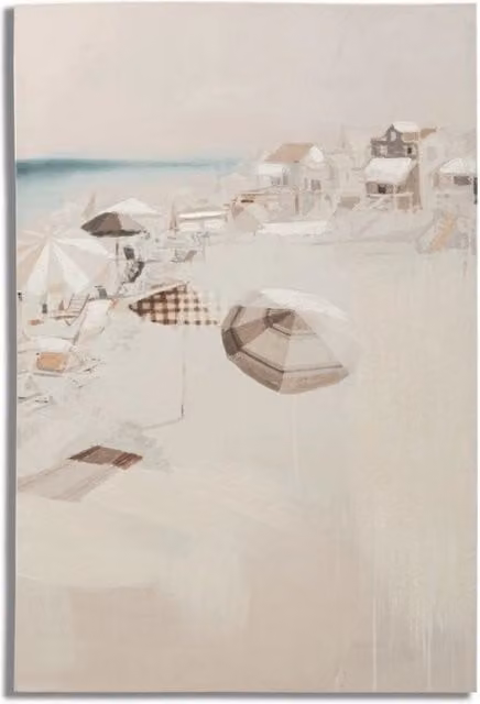 Riproduzione dipinta Stampa Dipinta Beach di Mauro Ferretti, stile boho e tema natura, multicolore, L 80 cm x H 120 cm x P 3 cm