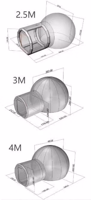Tenda a cupola gonfiabile "bubble" - tenda glamping da 3 metri - cupola in PVC trasparente - con pompa d'aria - ideale per feste all'aperto e per la festa della mamma - trasparente