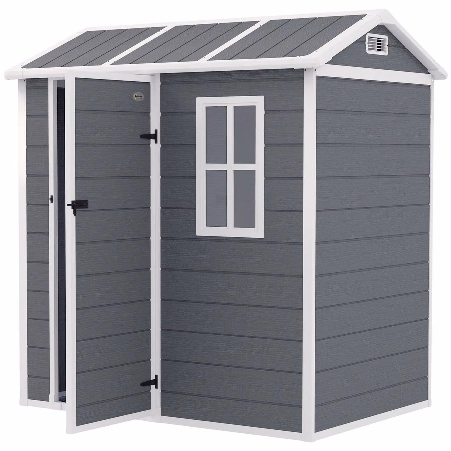 Capanno da giardino per lo stoccaggio all'aperto | Colore: Grigio, Bianco | Dimensioni: 130x186x199 cm