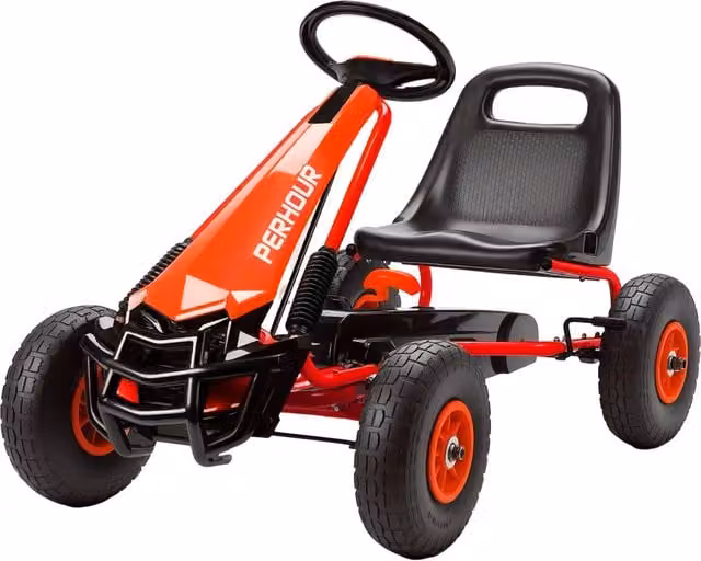 Go-kart a pedali per bambini 110 x 61 x 62 cm sedile regolabile e freno a mano per giardino design di tendenza in PP rosso 21_0000657