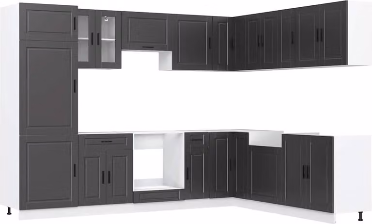 Set Mobili da Cucina 14 pz Porto Neri Legno Multistrato