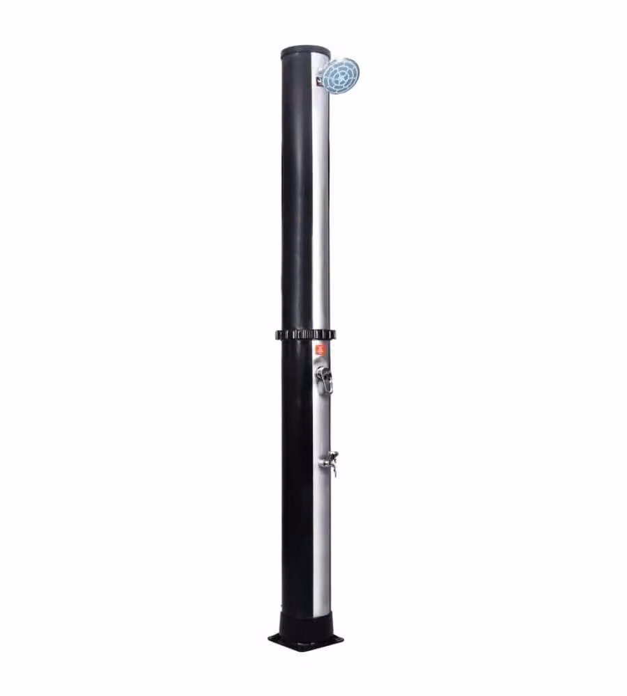 vidaXL Doccia Solare da Giardino - Nero e Argento - 40 L