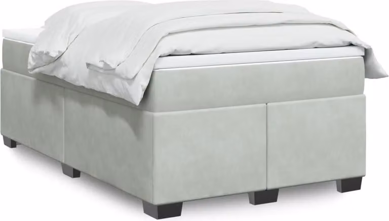 Maison Exclusive - Giroletto a Molle con Materasso Grigio Chiaro 120x200cm Velluto