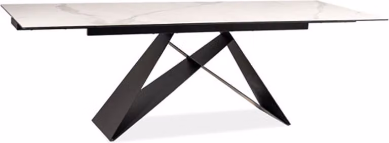 Tavolo da pranzo tavolo da conferenza Westin III 160-240x90x76cm marmo bianco nero allungabile