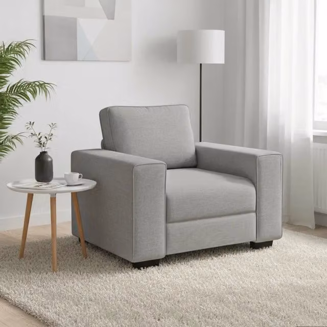Divano Sedia-Poltrona-Sofa Relax Grigio Nuvola 55 cm in Tessuto 678279