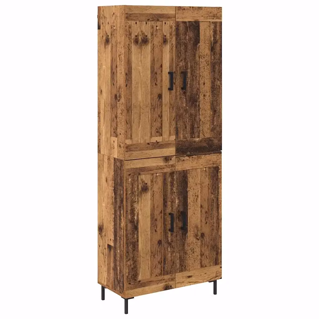 Set di 2 credenze vidaXL in legno e metallo marrone con ante a battente e ripiani interni per soggiorno o sala da pranzo L/P/H: 69,5 x 34 x 180 cm – 2