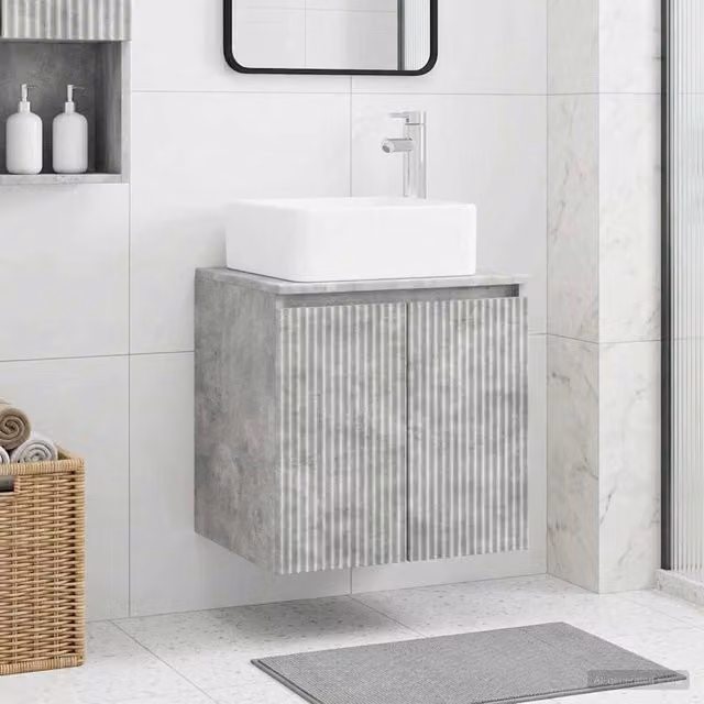 Mobile Lavabo da Parete Grigio Cemento 49,5 x 41 x 63 cm 890405