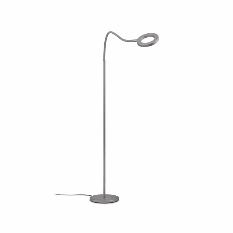 Knapstein Lampada da terra a LED Tessa-Flex, dimmerabile, Alluminio / Grigio / Zincato, Soggiorno / Sala da pranzo, Alluminio, Lampada LED da terra