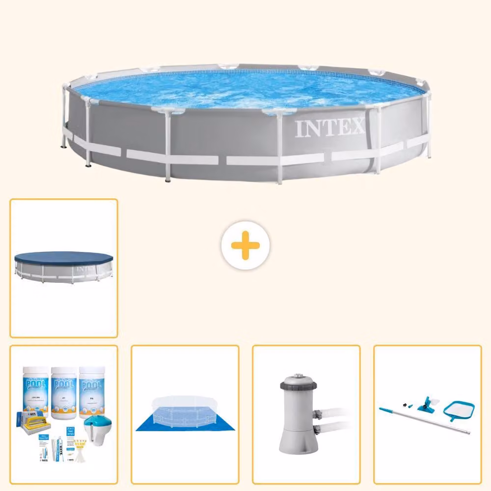 Struttura per piscina a forma di prisma - 366x76 cm - composta da 6 elementi - modello S20521