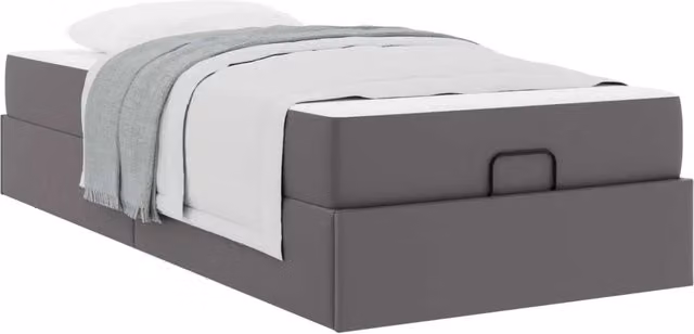 Letto singolo | Letto per adulti | Struttura letto con materasso Altro 2 pcs Grigio PVC