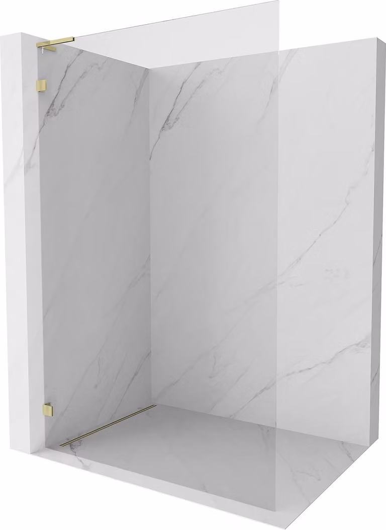 Mexen Lunar L Pannello Doccia Walk-in Sinistro 100 x 200 cm, trasparente 8 mm, oro - 830L-100-000-50-00-L