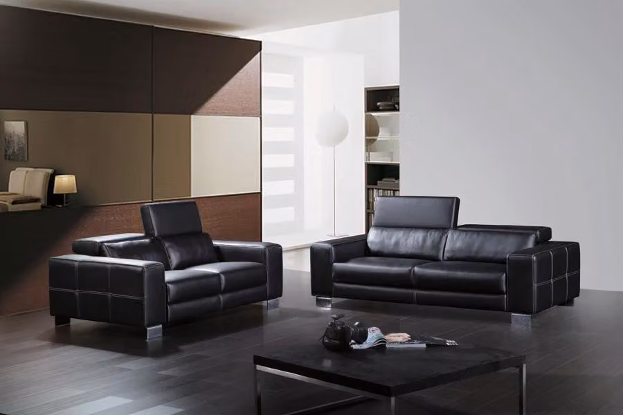 Ledersofa Couch Wohnlandschaft 3+2 Sitzer Garnitur Design Modern Sofa Garnituren