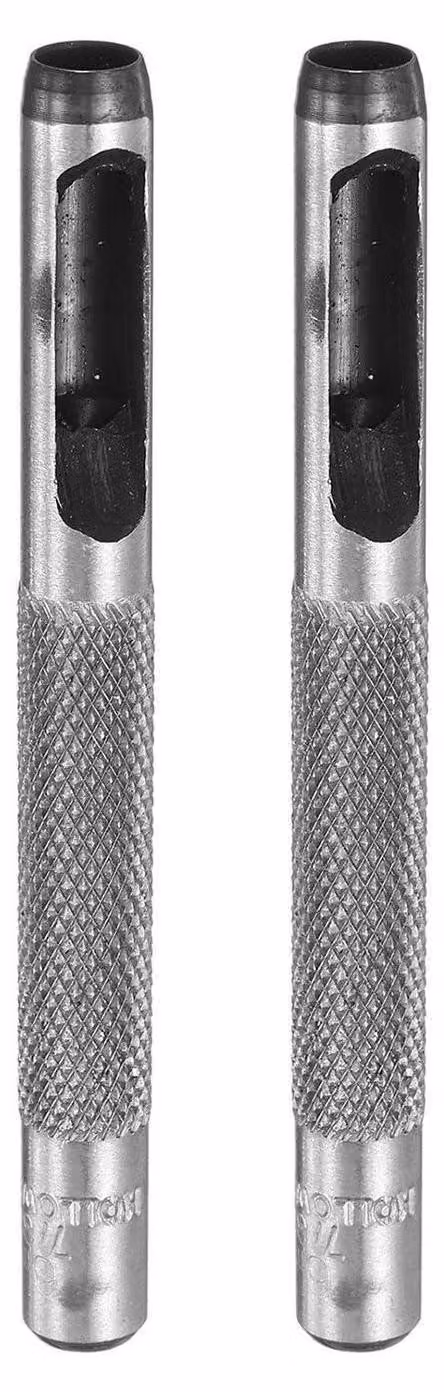 Lochstanzer in pelle, a forma circolare, per foratura, Acciaio al carbonio, 6 mm, confezione da 2 pezzi