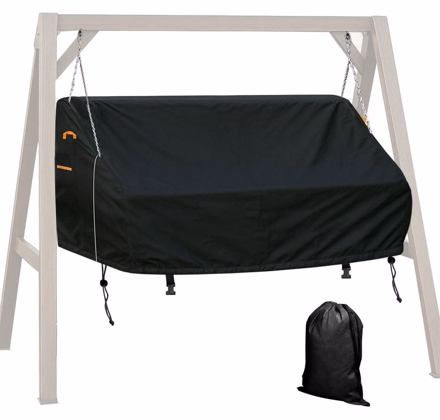 Copertura per amaca da veranda, 600D, impermeabile, antivento, protezione UV, colore nero, dimensioni 155x76x50-70 cm