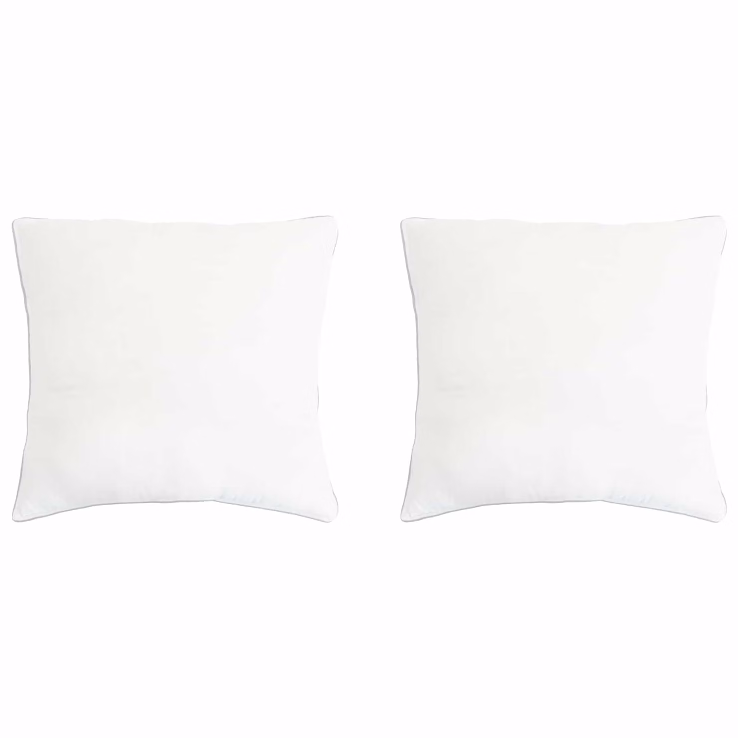 Set di 2 cuscini quadrati vidaXL in fibra di bambù e microfibra, colore bianco, L 60 cm x P 60 cm