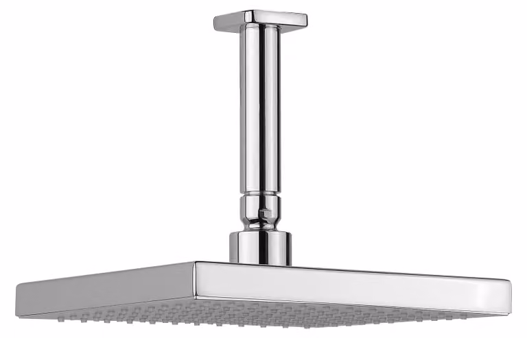 LAUFEN Ensemble de douche de pluie, 202x202mm, avec bras de douche, montage au plafond, chromé, HF960107100001, HF960107100001