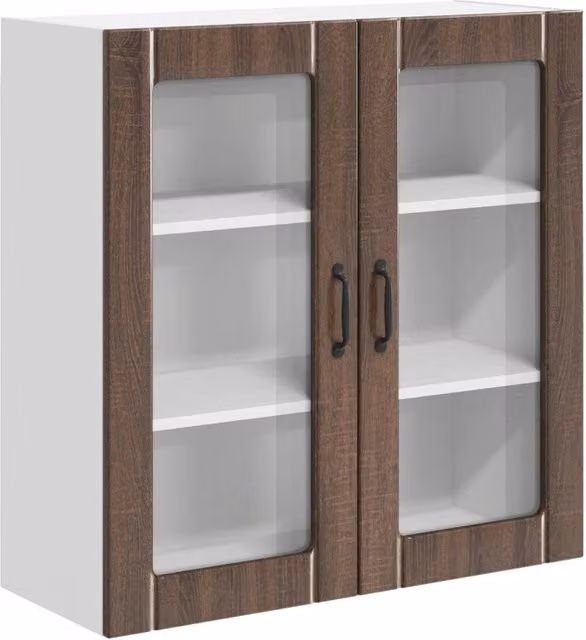 Armadio da cucina moderno rettangolare 80 x 31 x 80 cm con ante scorrevoli in legno multistrato rovere marrone 02_0054089