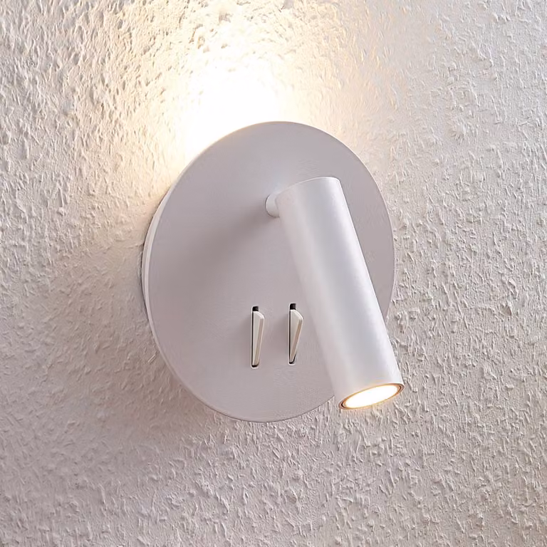 Applique da parete a LED Magya Lucande, Bianco / Opale, Soggiorno / Sala da pranzo, Alluminio, Moderno, Applique a LED
