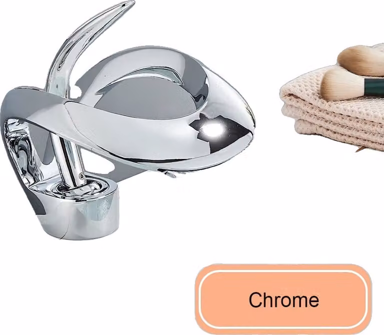 Rubinetto per lavabo, stile contemporaneo, struttura in ottone resistente, cromo