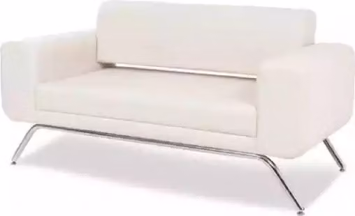 Weißer Luxus Zweisitzer Luxus Couch Textil Stoff Büroeinrichtung Möbel