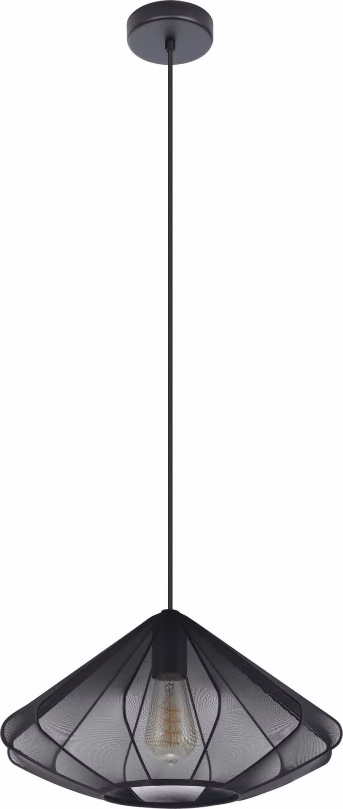 EGLO lampada a sospensione Dolwen, lampada a sospensione su tavolo da pranzo, lampada da sala da pranzo giapponese, paralume in tessuto e metallo nero, attacco E27, Ø 42,5 cm