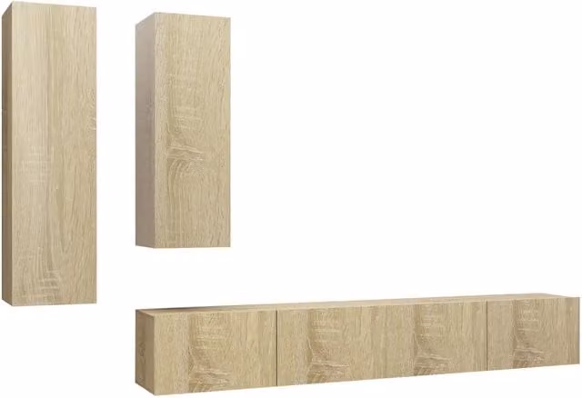 Set di Mobili TV 4 pz | Armadietto TV | Mobile Porta TV Rovere Sonoma in Legno Multistrato