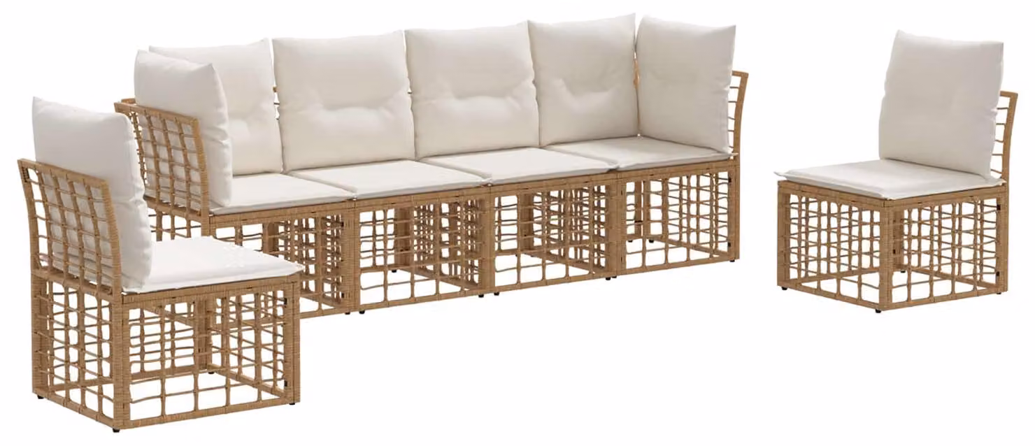 Set di divani da esterno Naturale Poliestere