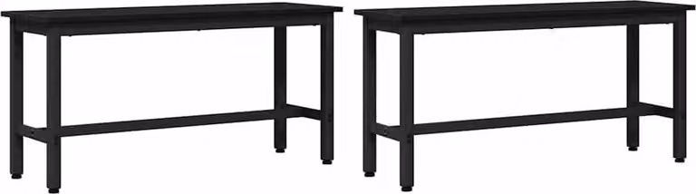 Panchina da pranzo 2 pcs Rovere Nero 100 x 32,5 x 48,5 cm