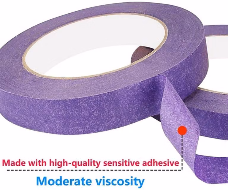 Nastro adesivo per pittura - Protezione di alta qualità - 10 mm x 50 m - Ideale per lavori creativi - Colori: rosa e lilla