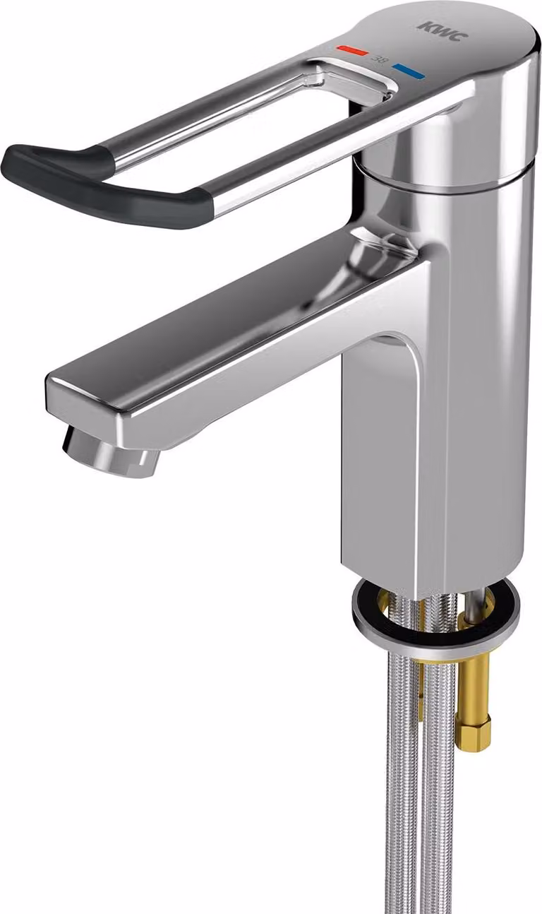 Miscelatore termostatico a colonna KWC AR, F5, EHM, 125 mm, leva lunga, opzione igiene