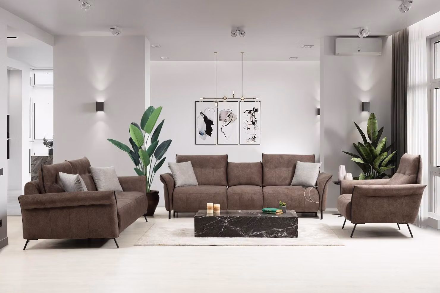 Set Wohnzimmer Sofa Couch Designer Modern Sofagarnitur Luxus Sessel