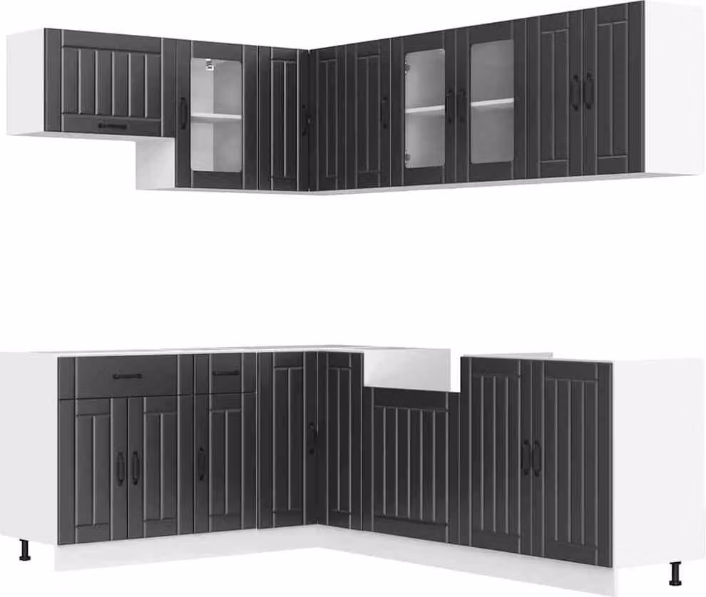 Set Mobili da Cucina 11 pz Lucca Neri Legno Multistrato