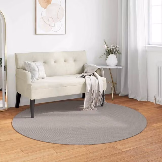 Tappeto rotondo moderno vidaXL in poliestere beige e grigio Ø 200 cm