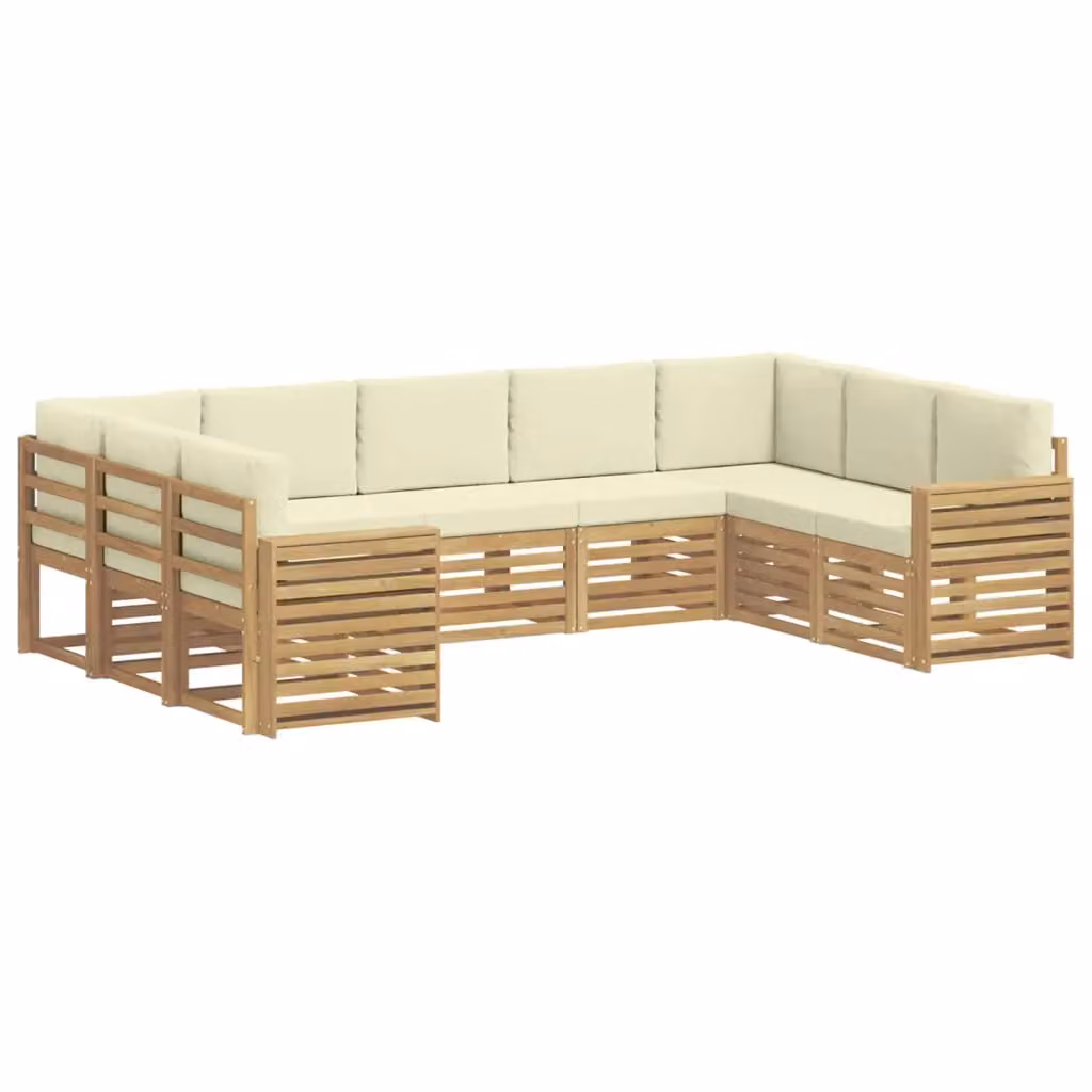Set di divani da giardino vidaXL in legno di acacia massello con cuscini beige e marrone – 2