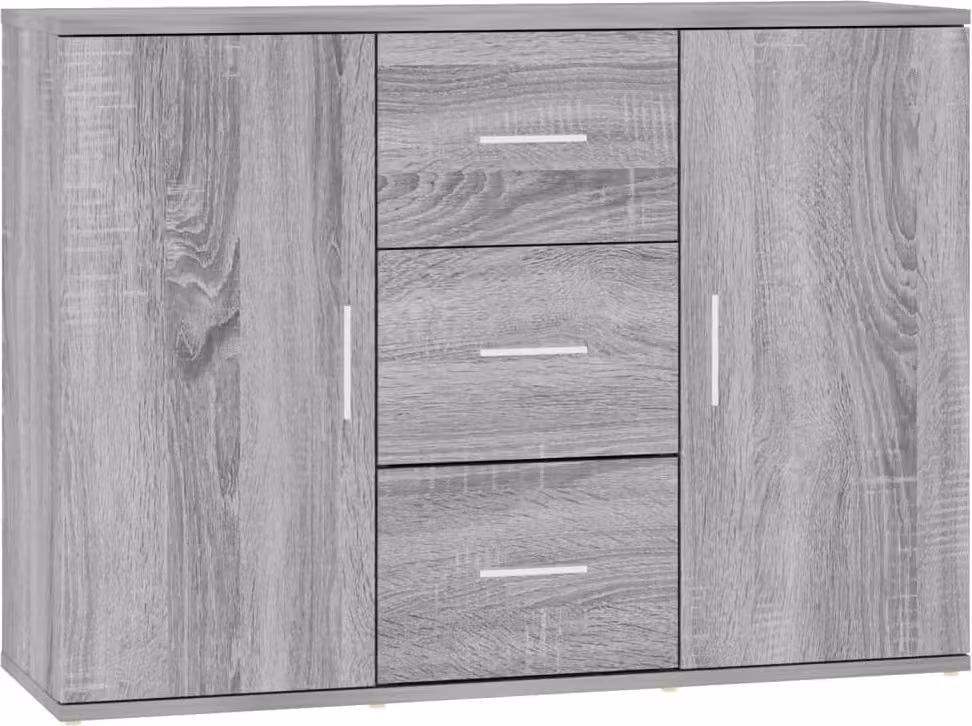 Credenza Grigio Sonoma 91x29,5x65 cm in Legno Multistrato