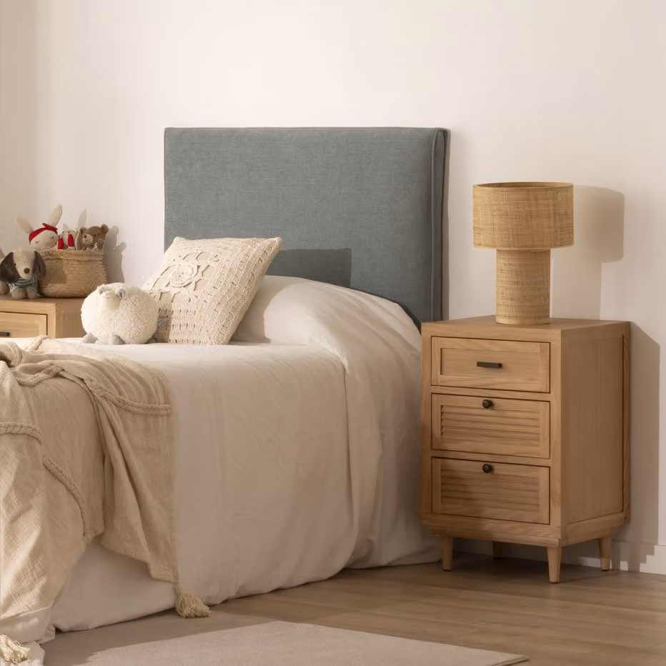 Testiera imbottita personalizzabile Banak per letto bambini, colore grigio, L: 105 cm – 2