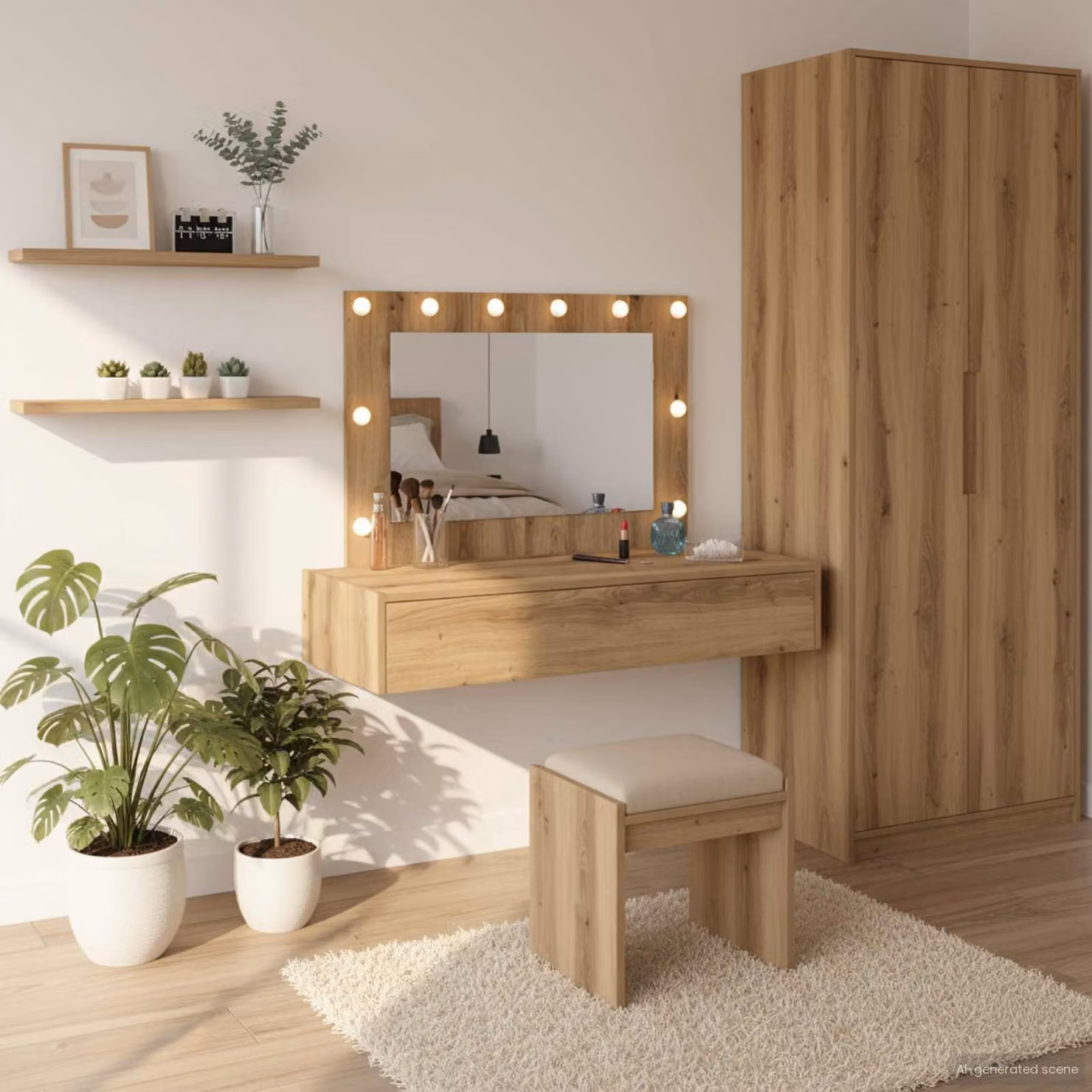 vidaXL Tavolo da Trucco Moderno in Legno Marrone L: 100 cm, P: 40 cm, H: 70 cm