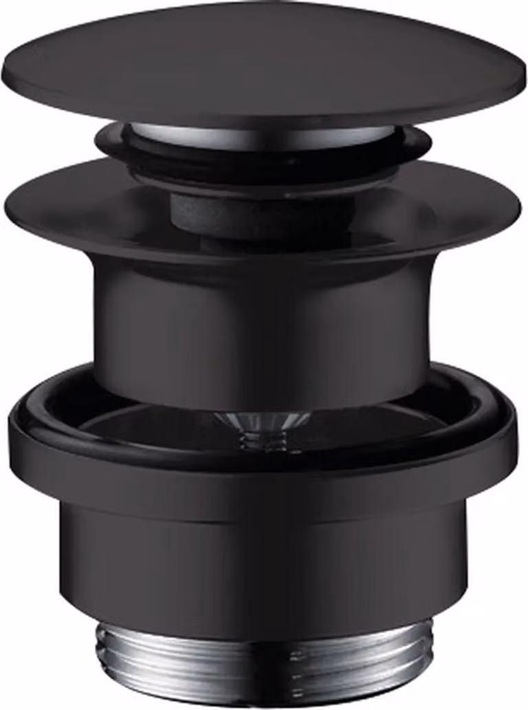 Set di scarico hansgrohe, Push-Open, per miscelatori lavabo e bidet, nero opaco, 1 pz.