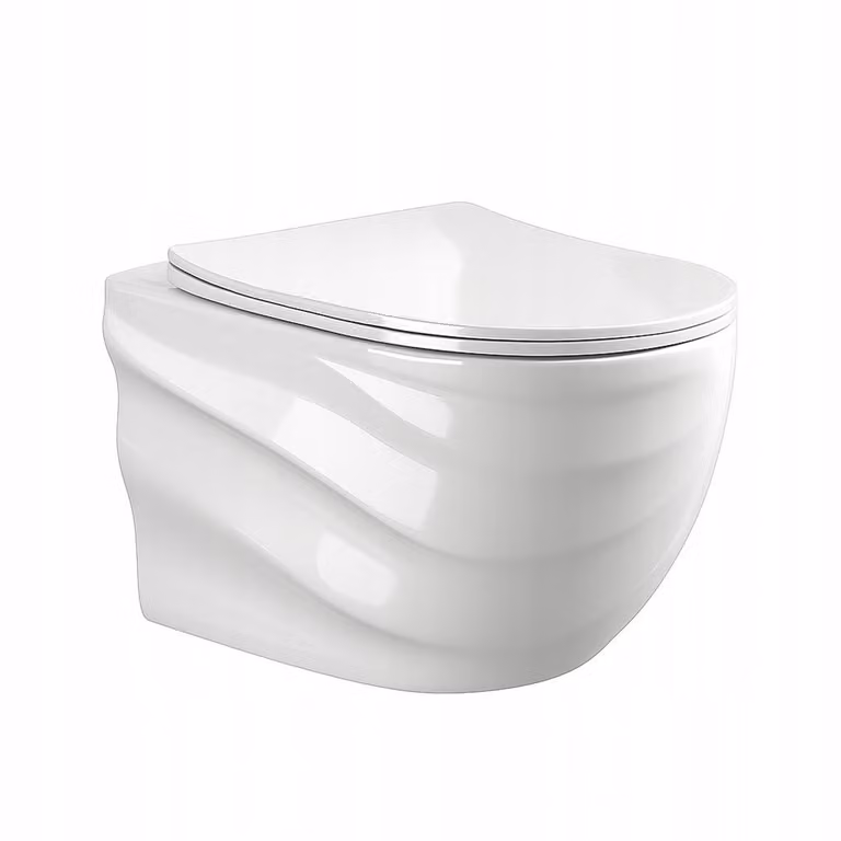 WC sospeso WC a muro Sedile WC con chiusura automatica WC Soft-Close Sciacquone a basso consumo