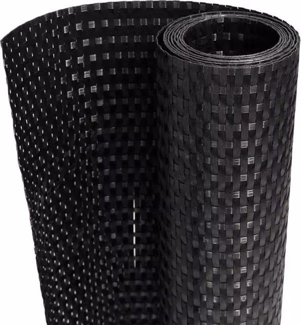 Paravento da balcone nero in polyrattan L: 100 cm, H: 90 cm