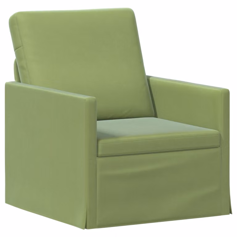 Divano Singolo Moderno vidaXL in Velluto Verde con Braccioli e Struttura in Metallo L 70 x P 81 x H 82 cm