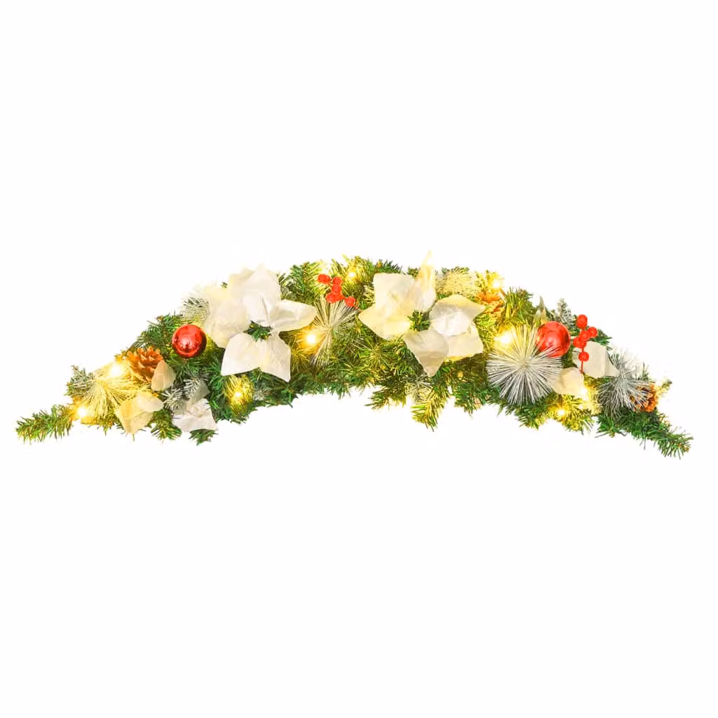The Living Store Arco di Natale con luci LED verde 90 cm PVC