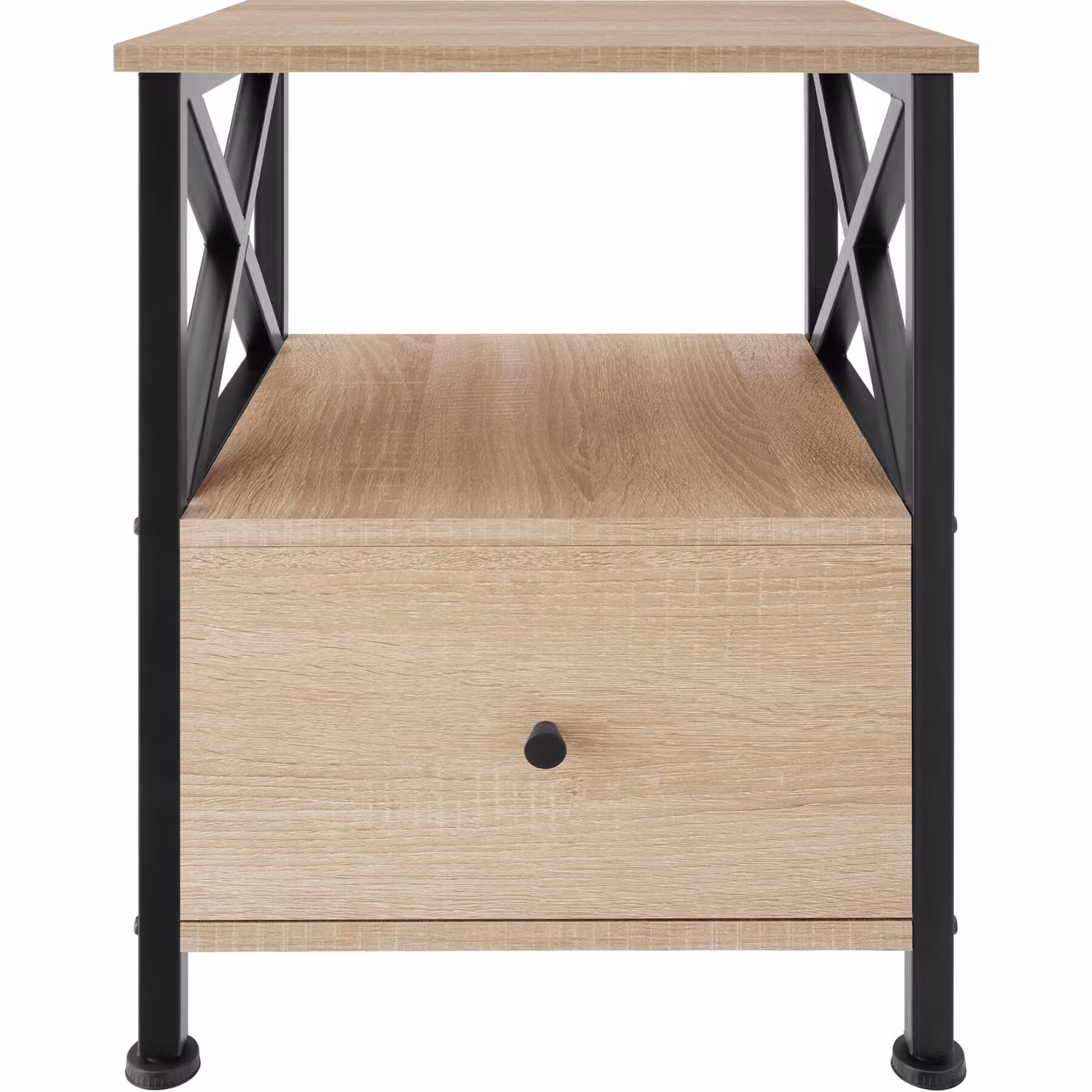 Comodino Falkirk TecTake in stile industriale, rovere Sonoma e beige, L: 40,0 cm, P: 41,5 cm, H: 55,5 cm – 4