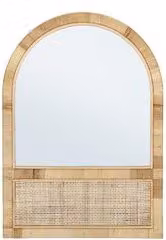 Specchio rettangolare Bizzotto HAJAR in rattan bianco e beige, L: 50 cm, H: 70 cm