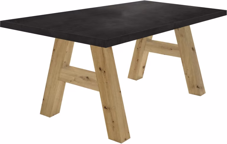 Tavolo da pranzo Elia 2 160 x 90 x 75 Tavolo da pranzo in rovere/acciaio nero 13264-160