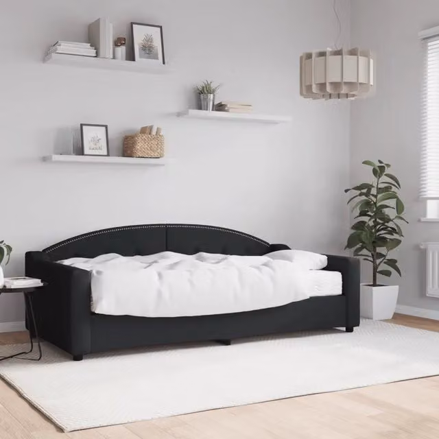 Divano Letto con Materasso Nero 90x190 cm in Tessuto 3197524